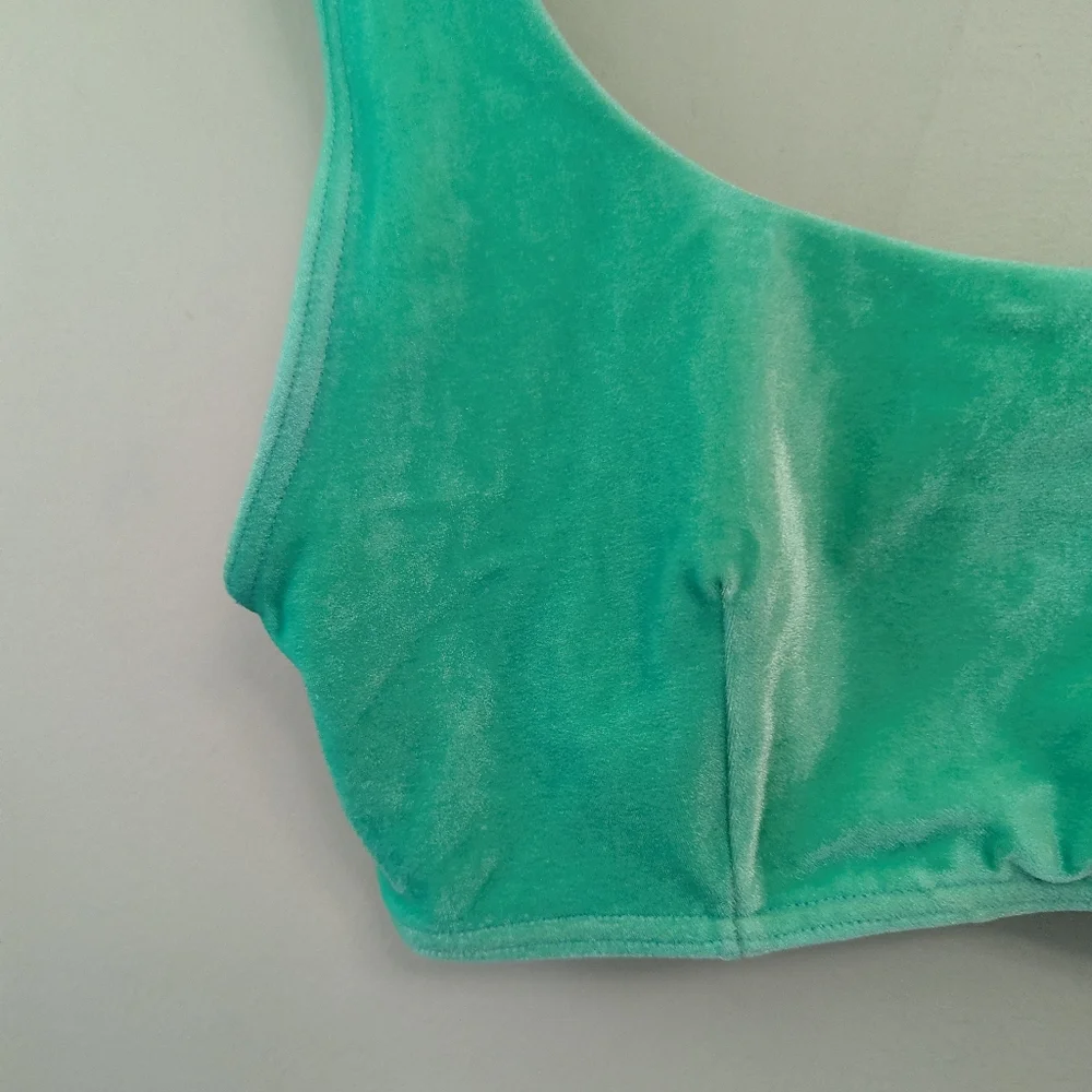 ASOS‎ Mint Green Velvet Bikini Set High Waist